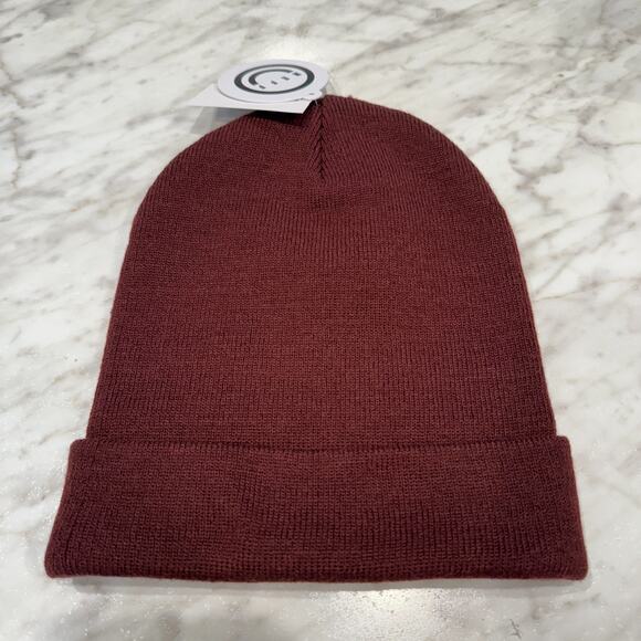 Neff Beanie Unisex‎ OS Logo Burgundy Knit Patch Winter Cuffed NEW - Picture 7 of 9